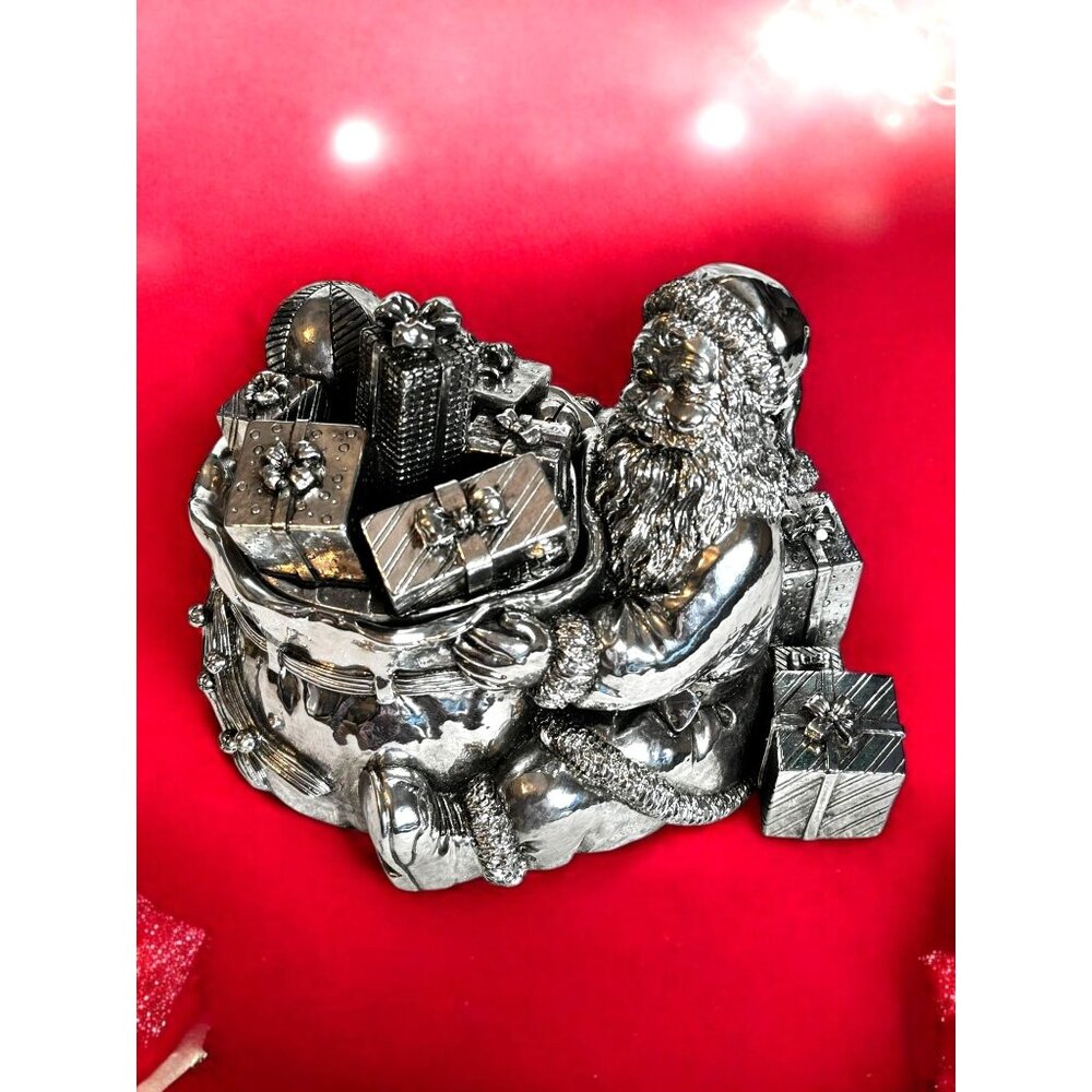 Macy’s All the Trimmings Santa Claus Candy/Trinket Box With Lid